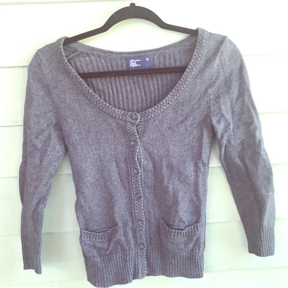 AEO wool dark gray sweater